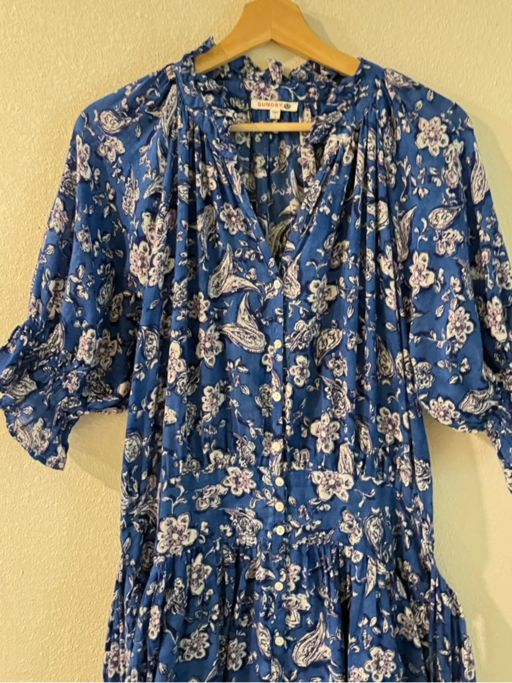 Anthropologie sundry mini dress perrin paisley size S - Picture 5 of 14